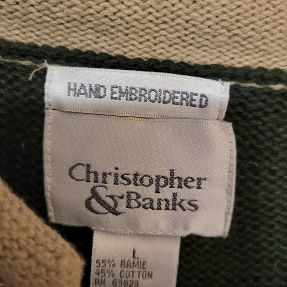 Christopher & Banks Christmas Sweater Cardigan Womens L - Picture 7 of 8